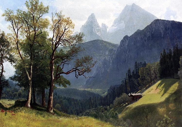 Albert Bierstadt Oil Painting Tyrolean Landscape - Click Image to Close